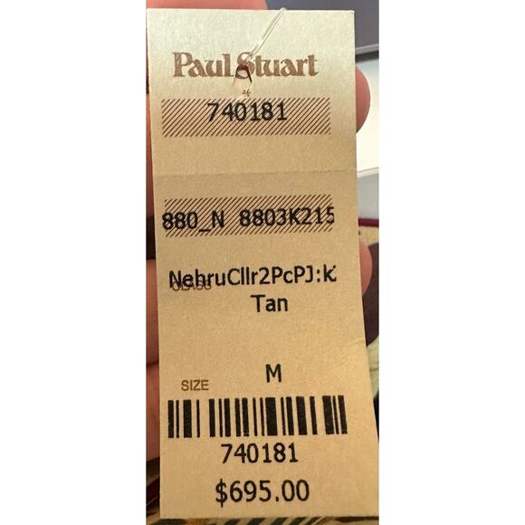 Phineas Cole Brushed Cotton Equestrian Print Pajama Set Tan Size Medium New - Picture 8 of 8